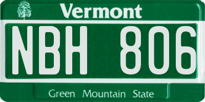 VT license plate NBH806