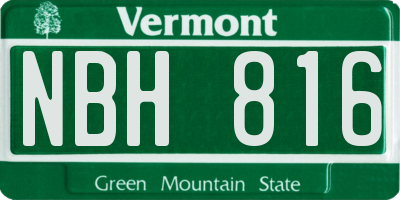 VT license plate NBH816