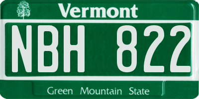 VT license plate NBH822