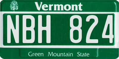 VT license plate NBH824