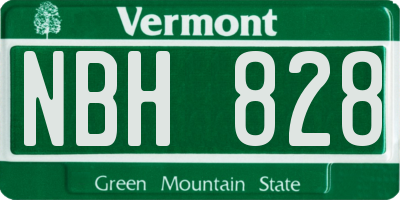VT license plate NBH828