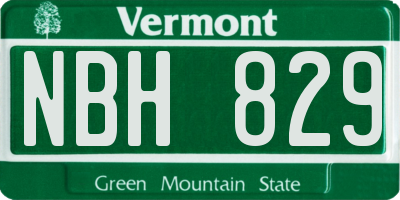 VT license plate NBH829