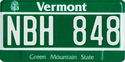 VT license plate NBH848