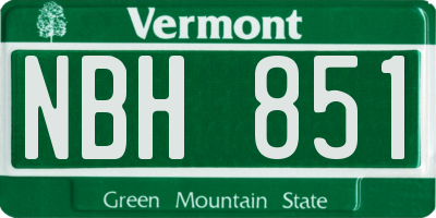 VT license plate NBH851