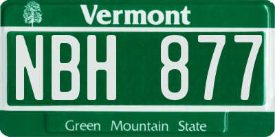 VT license plate NBH877