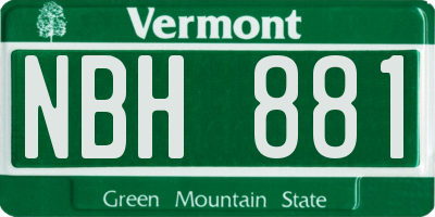 VT license plate NBH881