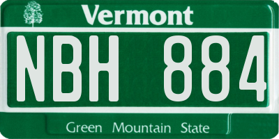 VT license plate NBH884