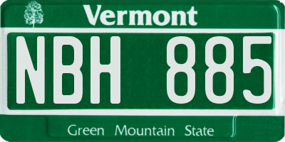 VT license plate NBH885