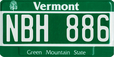 VT license plate NBH886