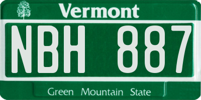 VT license plate NBH887