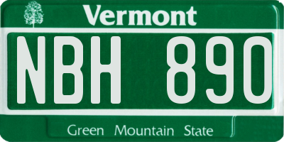VT license plate NBH890