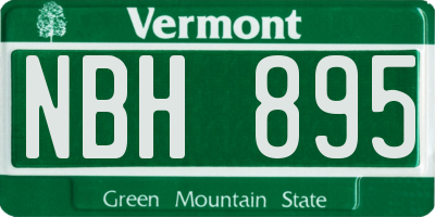 VT license plate NBH895