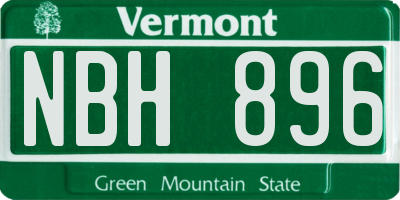 VT license plate NBH896