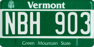 VT license plate NBH903