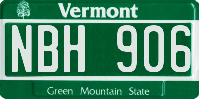 VT license plate NBH906