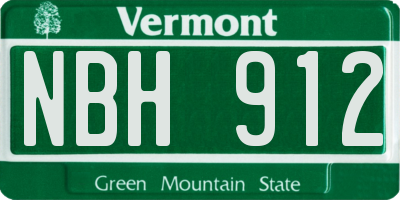 VT license plate NBH912