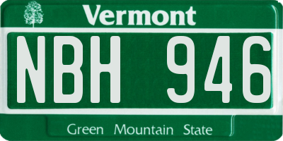 VT license plate NBH946