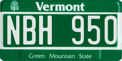 VT license plate NBH950