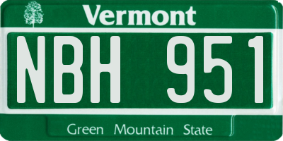 VT license plate NBH951