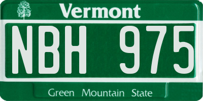 VT license plate NBH975