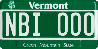 VT license plate NBI000