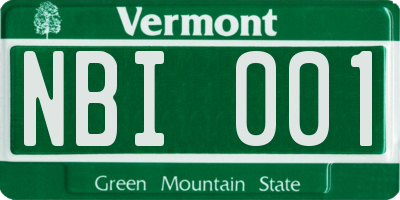 VT license plate NBI001