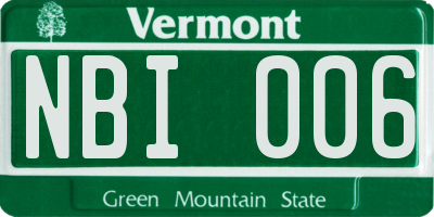 VT license plate NBI006