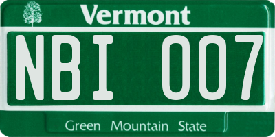 VT license plate NBI007