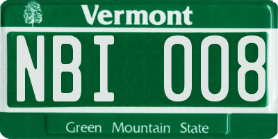 VT license plate NBI008