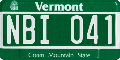 VT license plate NBI041