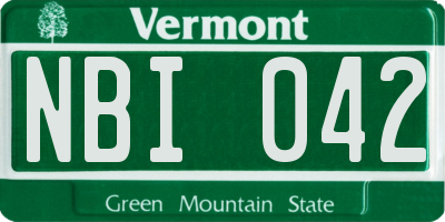 VT license plate NBI042