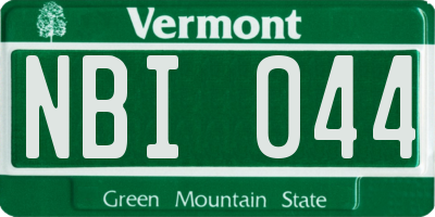 VT license plate NBI044