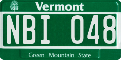 VT license plate NBI048