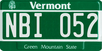 VT license plate NBI052