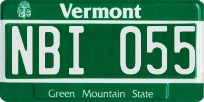 VT license plate NBI055