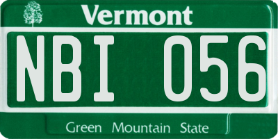 VT license plate NBI056