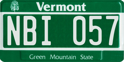 VT license plate NBI057