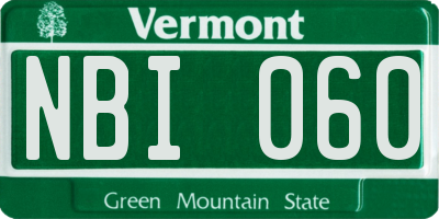 VT license plate NBI060
