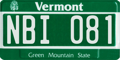 VT license plate NBI081