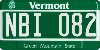 VT license plate NBI082