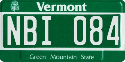 VT license plate NBI084