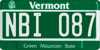 VT license plate NBI087