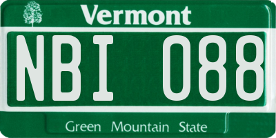 VT license plate NBI088
