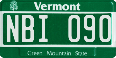 VT license plate NBI090
