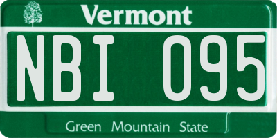 VT license plate NBI095