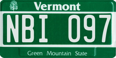 VT license plate NBI097