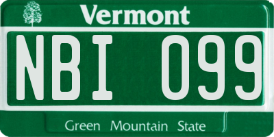 VT license plate NBI099