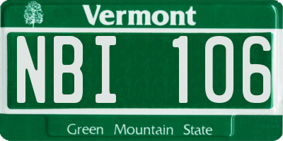 VT license plate NBI106