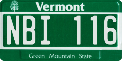VT license plate NBI116