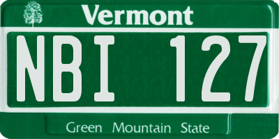 VT license plate NBI127